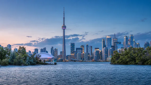 Illustrated city view of Toronto